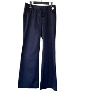 Tory Burch Navy Blue Chino Pants Size 4 Cotton Blend